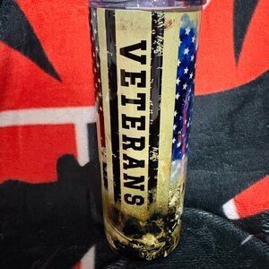 Veterans Tumbler with American Flag Design